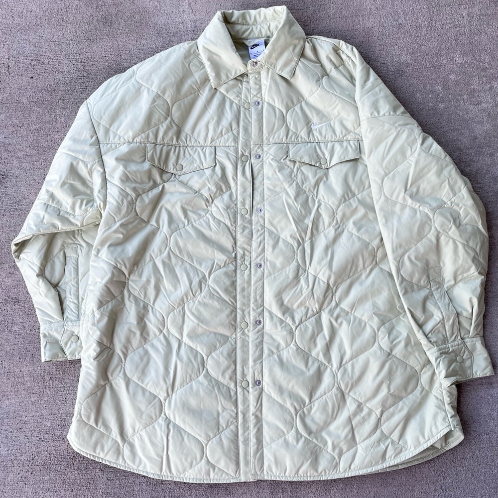 Nike phoenix sportswear essential quilted trench coat puffer baby green NWT MD